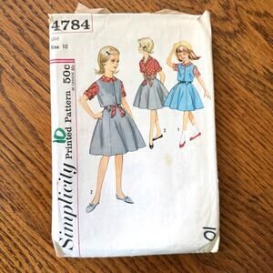 Vintage 1960s Simplicity 8619 Sewing Pattern Girls Size L Skirt Top Weskit